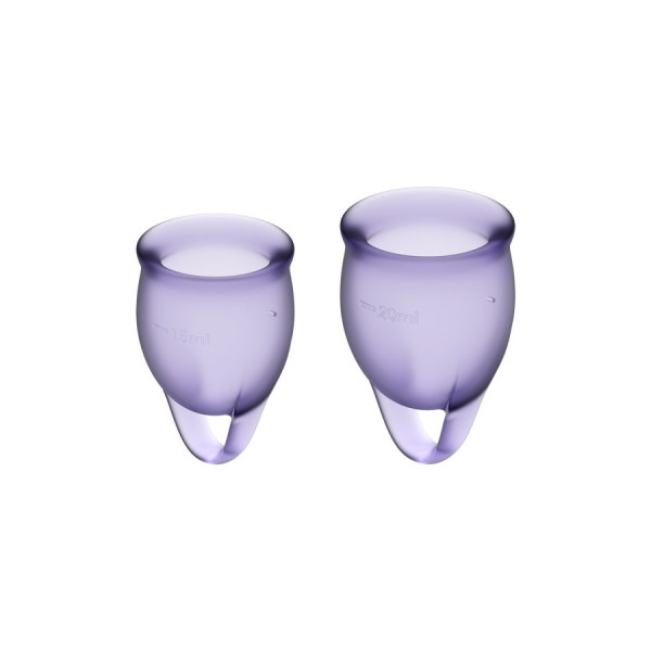 2 coupes menstruelles Satisfyer Light Violet FEEL CONFIDENT 